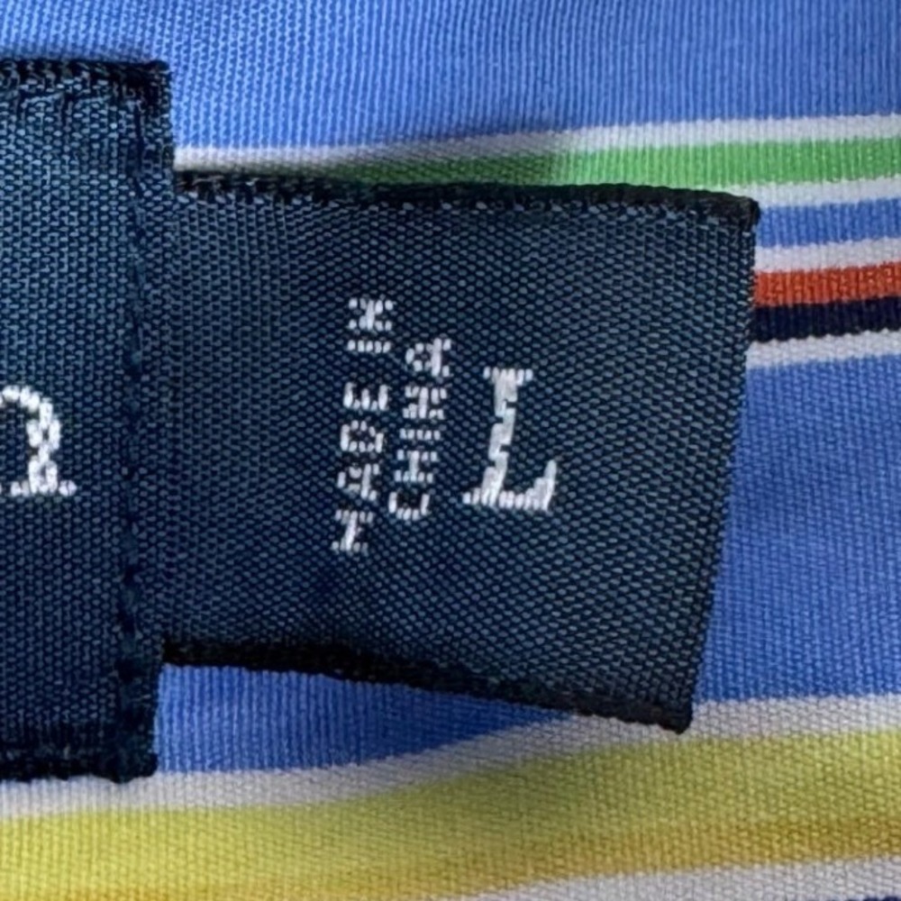 Ralph Lauren Mens Classic Fit Striped Button Down Shirt Blue Yellow Large - Picture 5 of 7